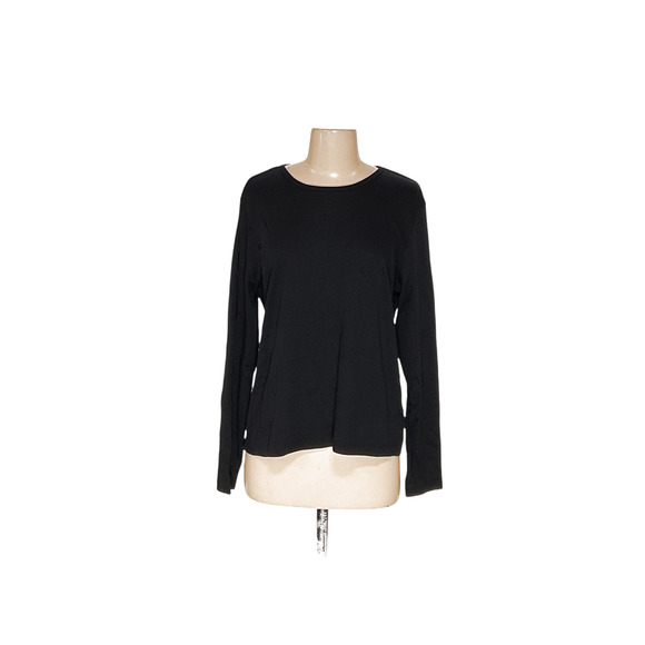 L.L. Bean Black Cotton Activewear Top - Women's L - Picture 1 of 4